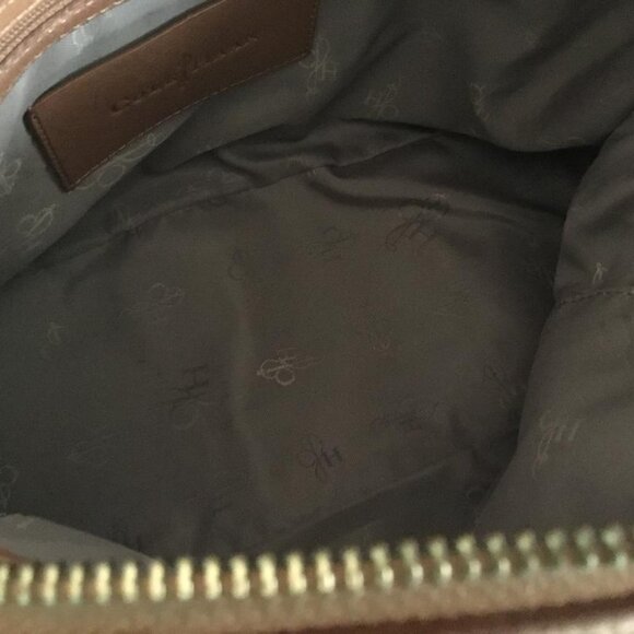 Cole Haan Heritage Weave Leather Archer Satchel Bag in Cognac with Zip Closure - Picture 11 of 13